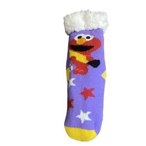 Sesame Street, Elmo Sherpa Lined Socks Gripper Bottom Stocking Stuffer Holiday
